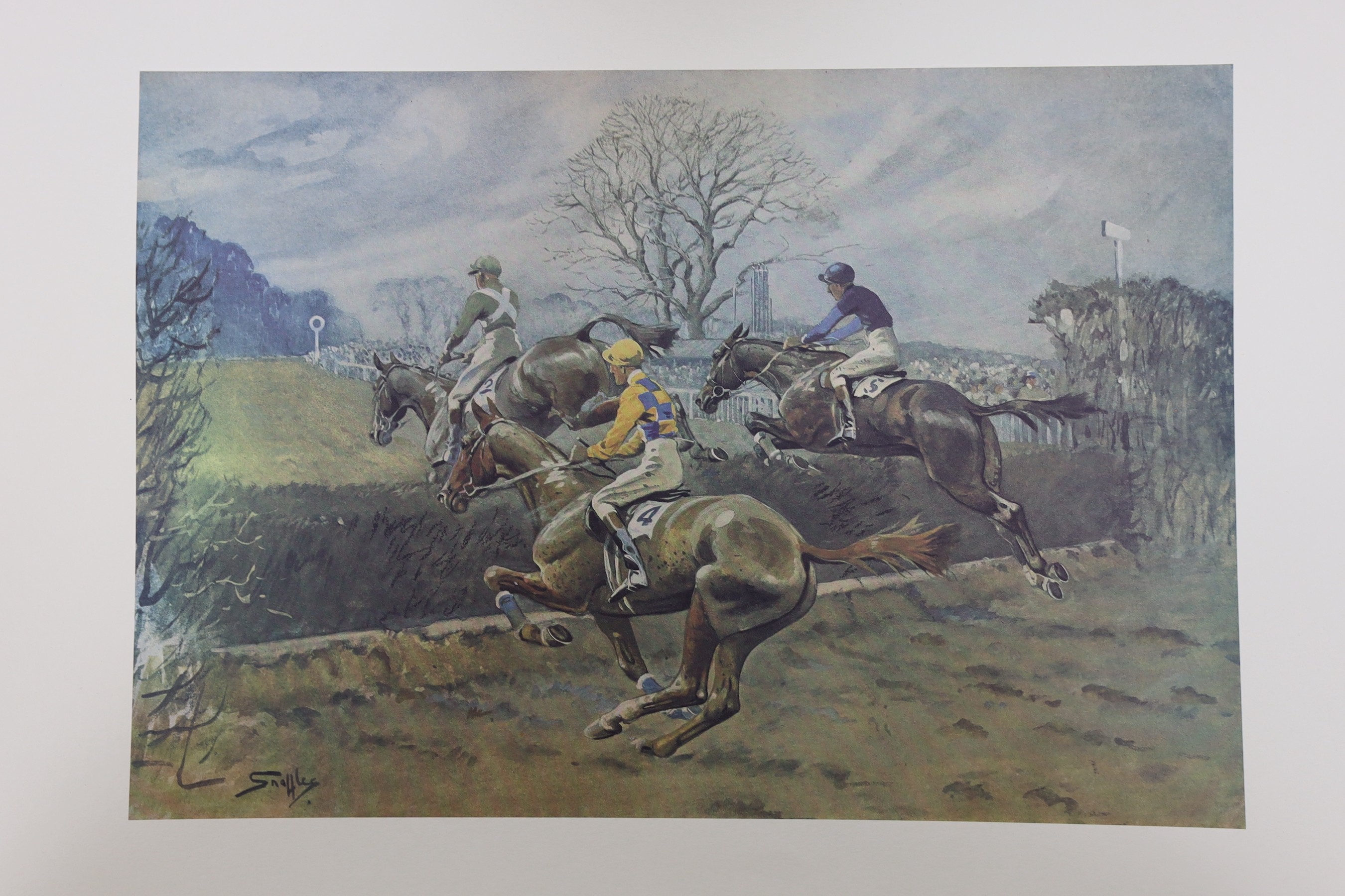 A group of assorted unframed colour prints after Snaffles, largest overall 55 x 66cm